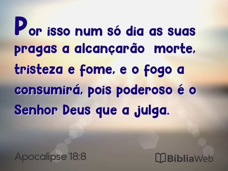 Apocalipse 18:8 em imagem para compartilhar