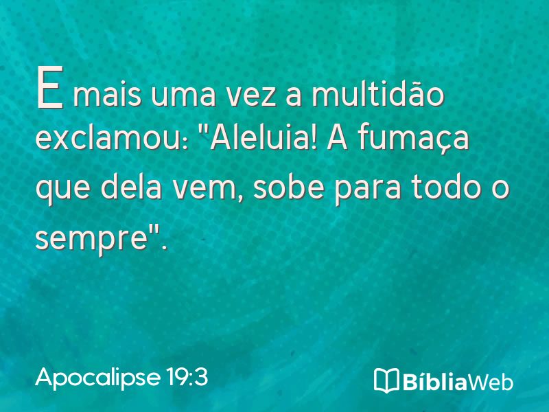 Apocalipse 19:3 em imagem para compartilhar
