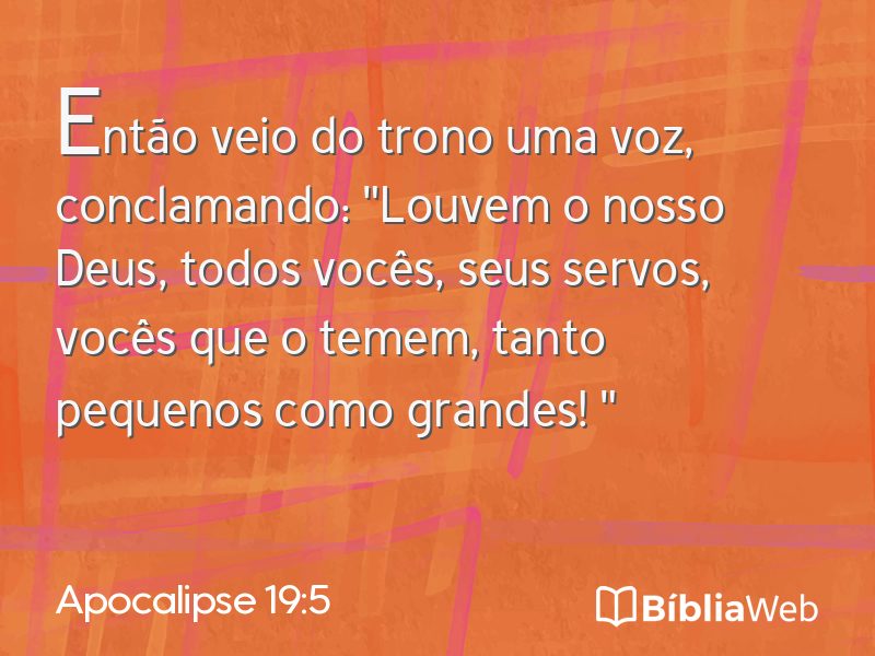 Apocalipse 19:5 em imagem para compartilhar