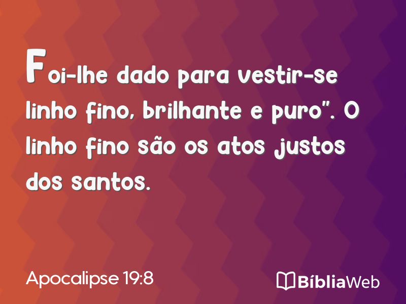 Apocalipse 19:8 em imagem para compartilhar