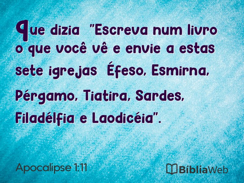 Apocalipse 1:11 em imagem para compartilhar