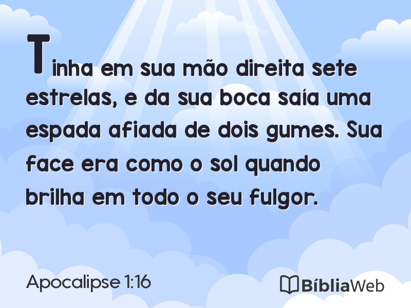Apocalipse 1:16 em imagem para compartilhar