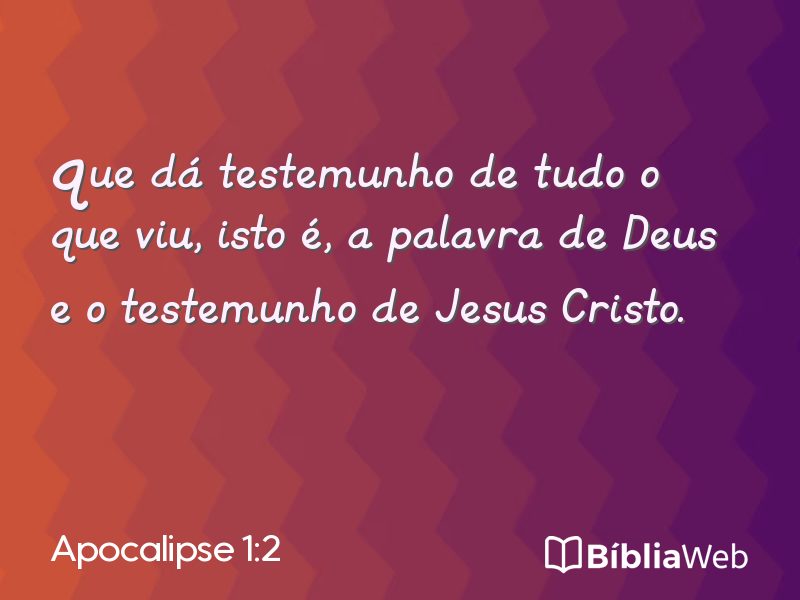 Apocalipse 1:2 em imagem para compartilhar