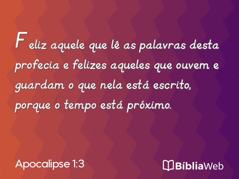 Apocalipse 1:3 em imagem para compartilhar