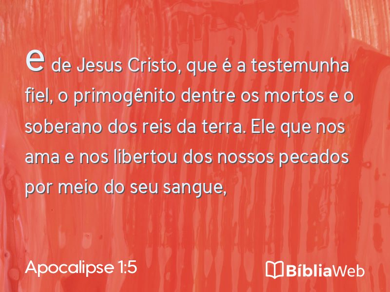 Apocalipse 1:5 em imagem para compartilhar