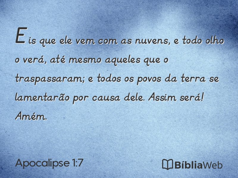 Apocalipse 1:7 em imagem para compartilhar