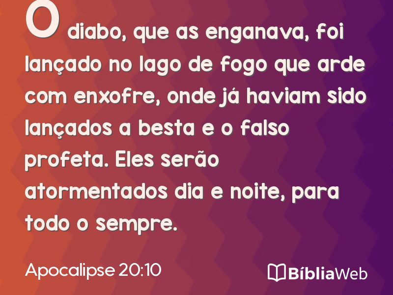 Apocalipse 20:10 em imagem para compartilhar