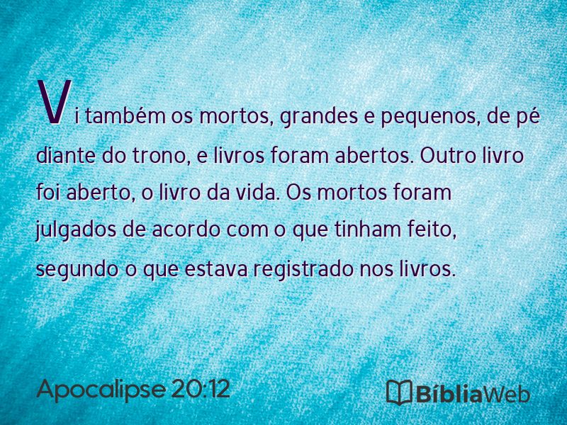 Apocalipse 20:12 em imagem para compartilhar