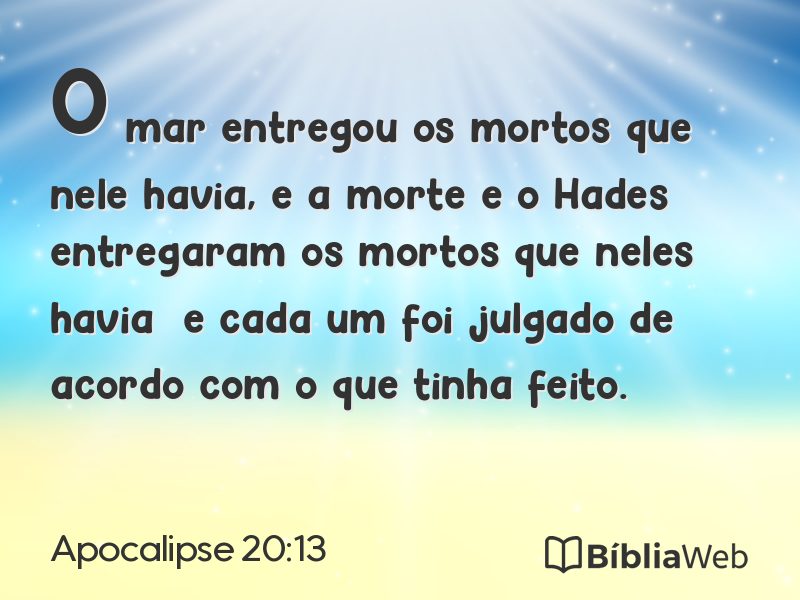 Apocalipse 20:13 em imagem para compartilhar
