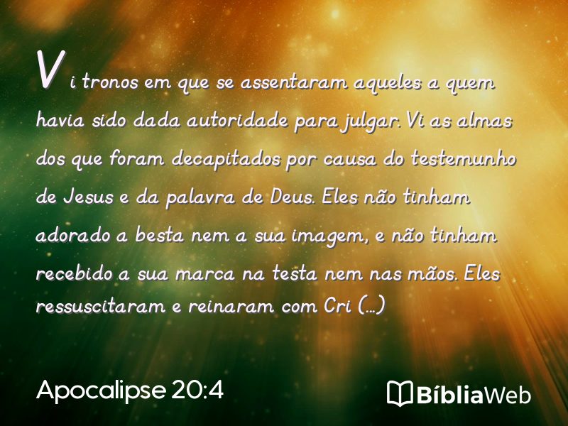 Apocalipse 20:4 em imagem para compartilhar