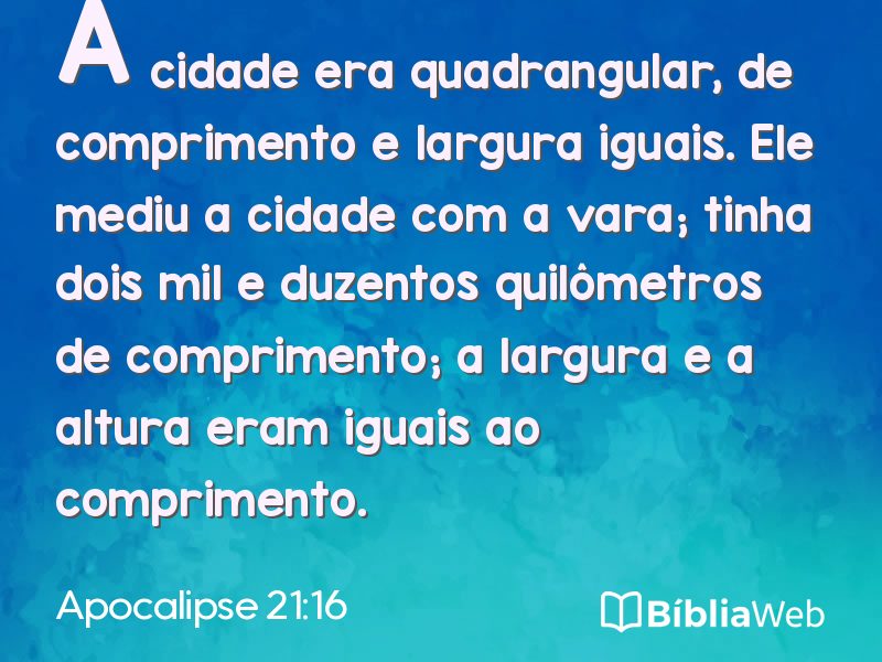 Apocalipse 21:16 em imagem para compartilhar