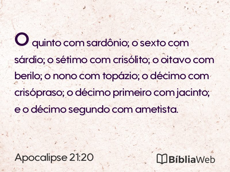 Apocalipse 21:20 em imagem para compartilhar