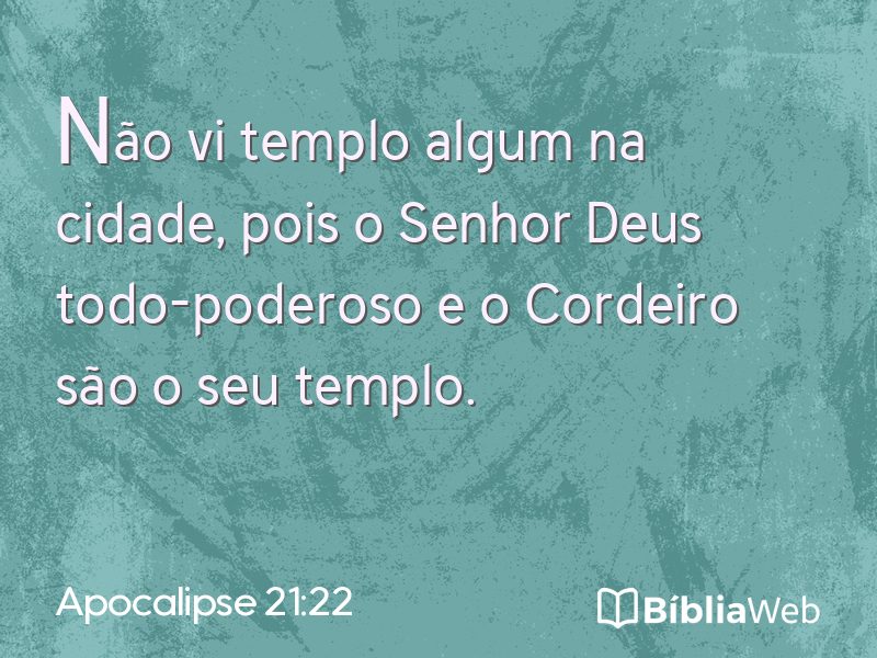 Apocalipse 21:22 em imagem para compartilhar