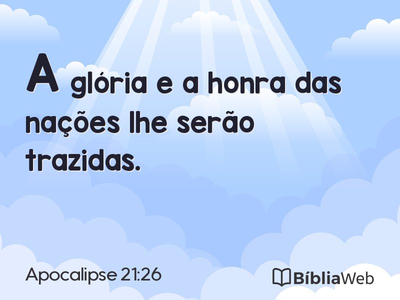 Apocalipse 21:26 em imagem para compartilhar