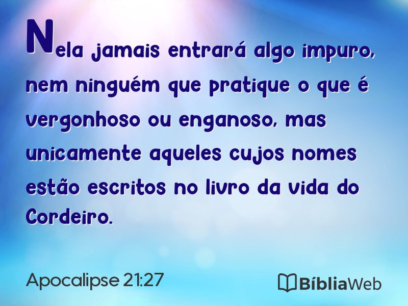 Apocalipse 21:27 em imagem para compartilhar