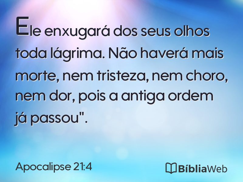 Apocalipse 21:4 em imagem para compartilhar