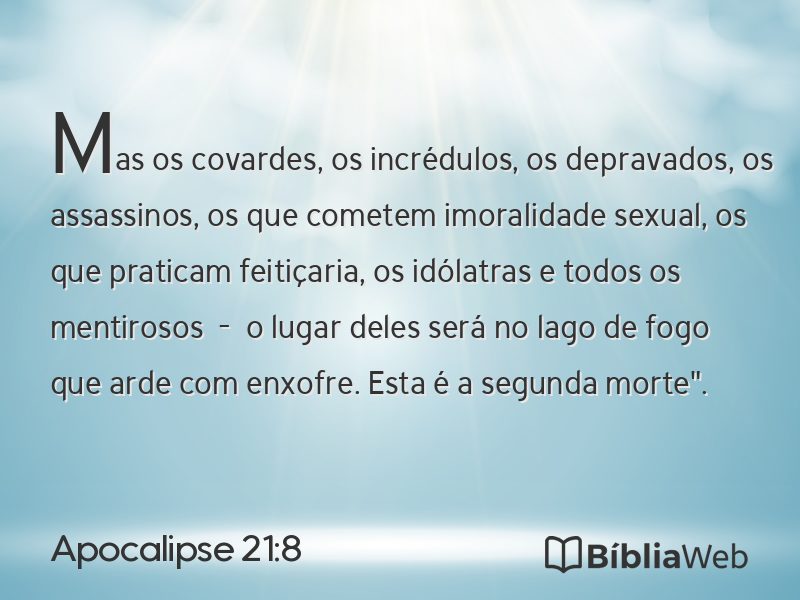Apocalipse 21:8 em imagem para compartilhar