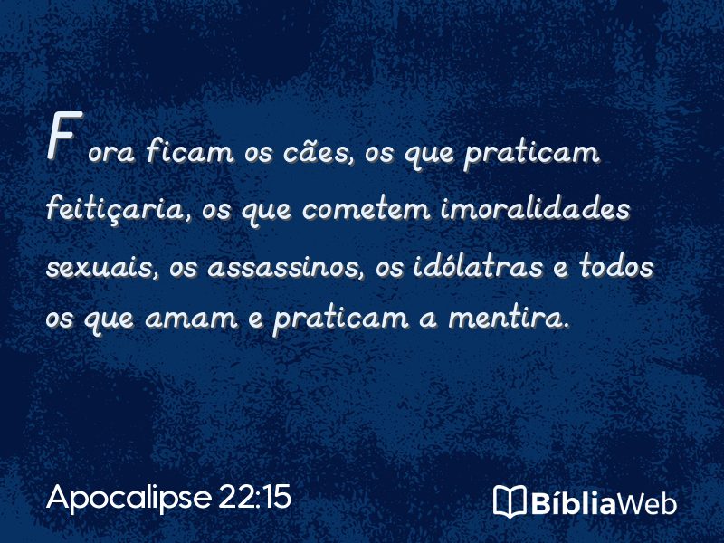 Apocalipse 22:15 em imagem para compartilhar