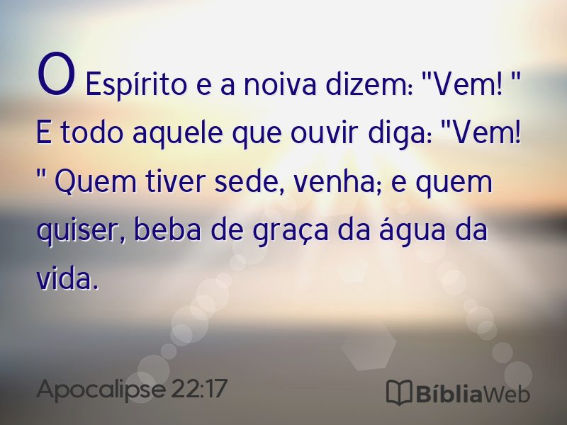 Apocalipse 22:17 em imagem para compartilhar