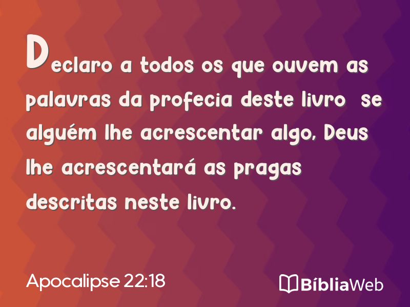 Apocalipse 22:18 em imagem para compartilhar
