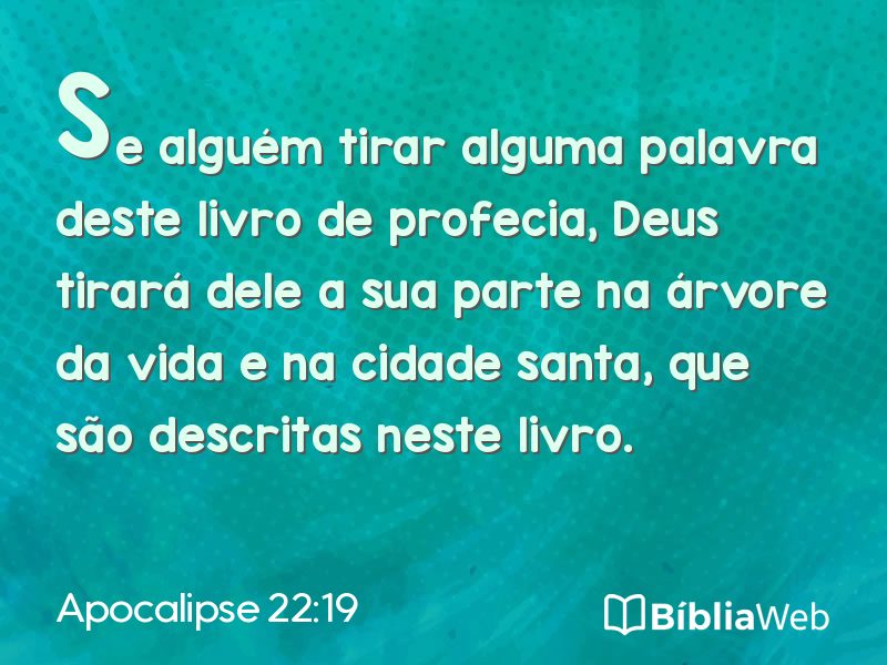 Apocalipse 22:19 em imagem para compartilhar