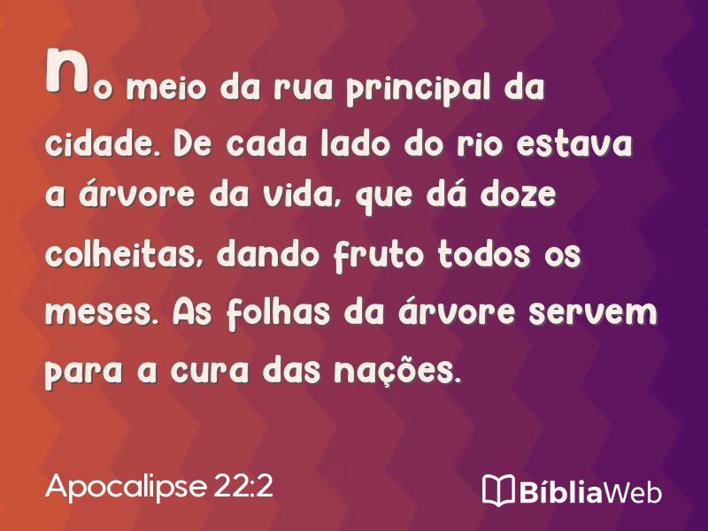 Apocalipse 22:2 em imagem para compartilhar