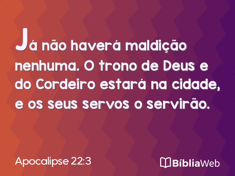 Apocalipse 22:3 em imagem para compartilhar