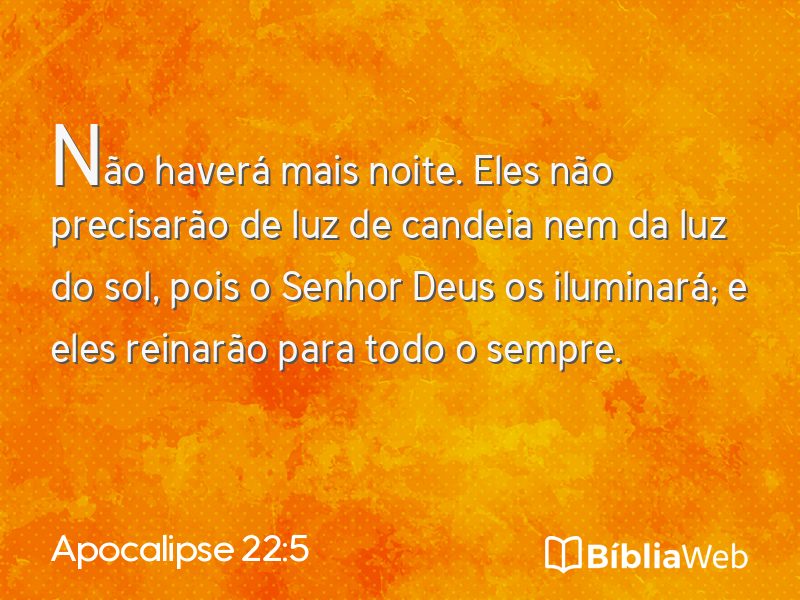 Apocalipse 22:5 em imagem para compartilhar