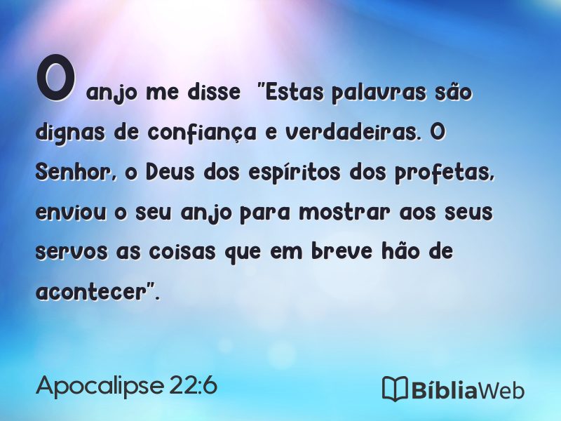 Apocalipse 22:6 em imagem para compartilhar