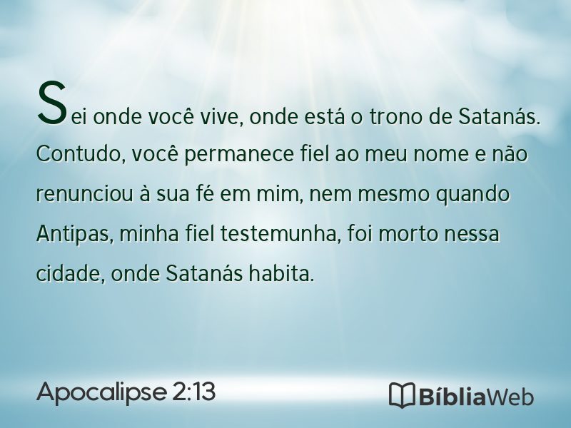Apocalipse 2:13 em imagem para compartilhar