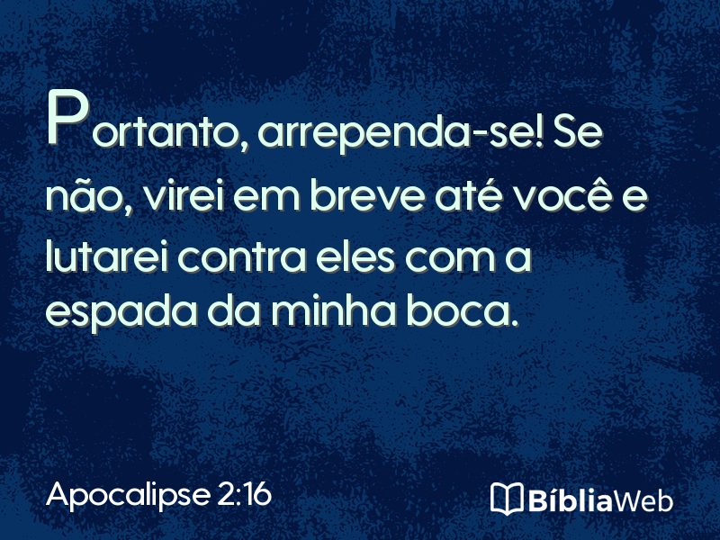 Apocalipse 2:16 em imagem para compartilhar