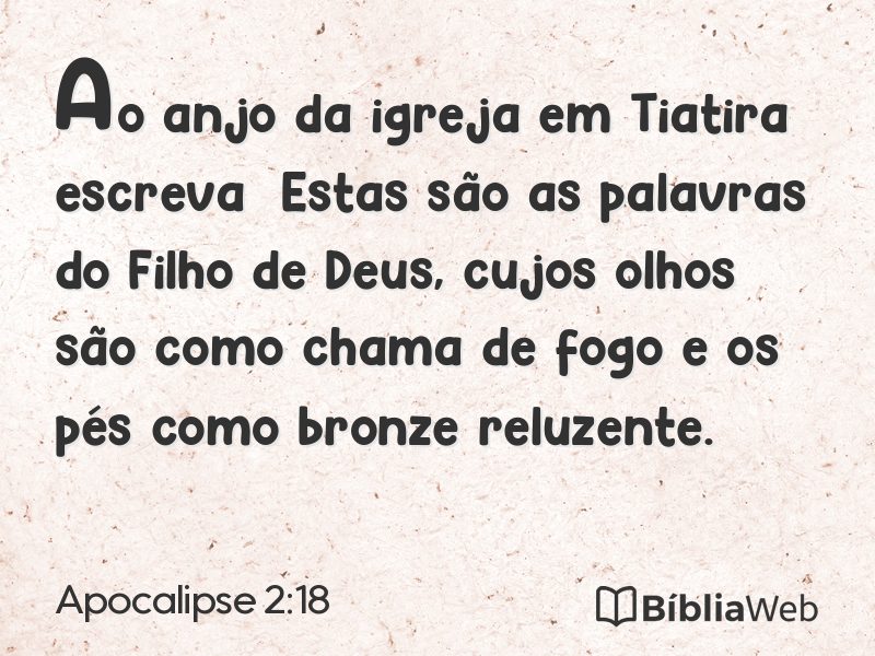Apocalipse 2:18 em imagem para compartilhar