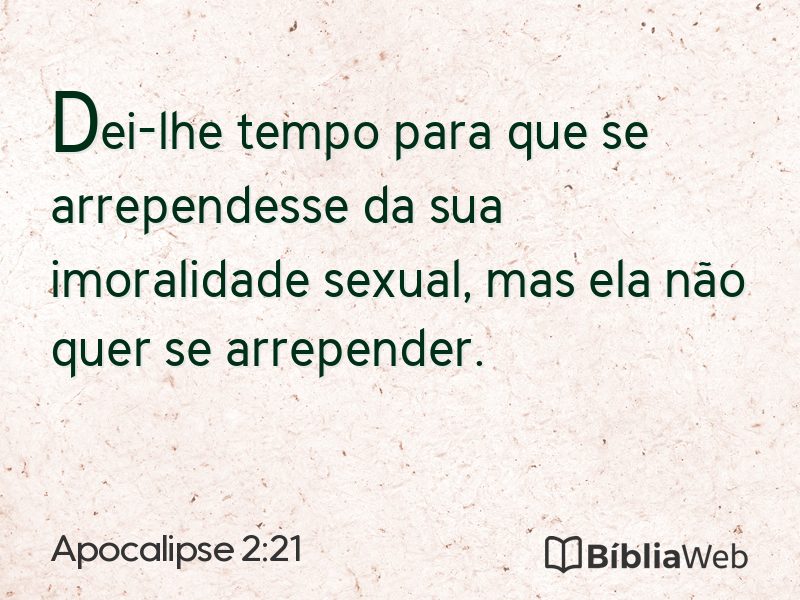 Apocalipse 2:21 em imagem para compartilhar