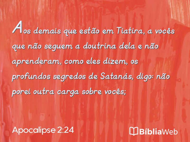 Apocalipse 2:24 em imagem para compartilhar