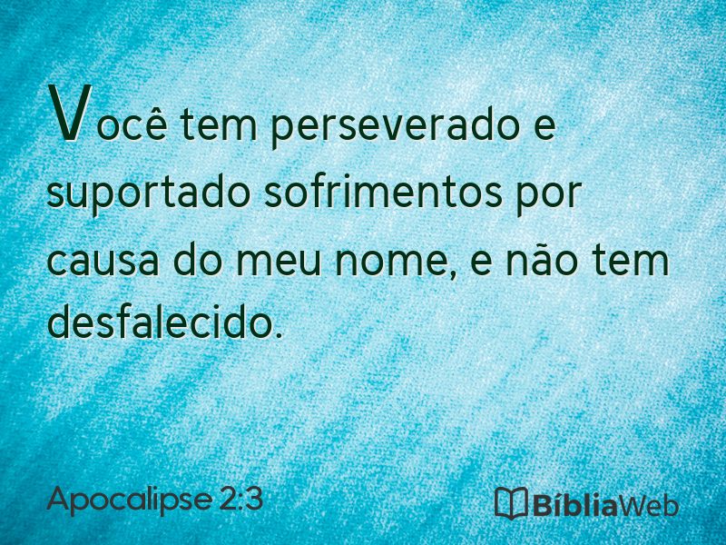 Apocalipse 2:3 em imagem para compartilhar