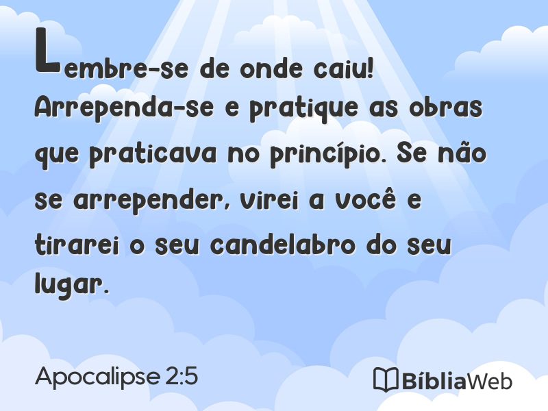 Apocalipse 2:5 em imagem para compartilhar