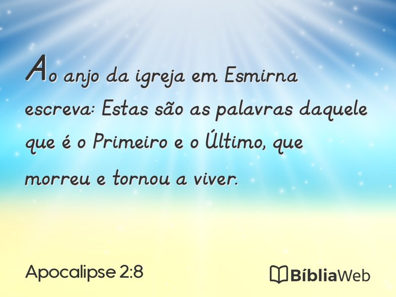 Apocalipse 2:8 em imagem para compartilhar