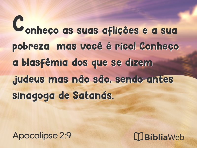 Apocalipse 2:9 em imagem para compartilhar