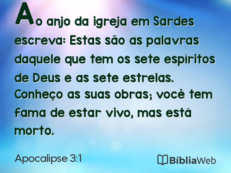 Apocalipse 3:1 em imagem para compartilhar