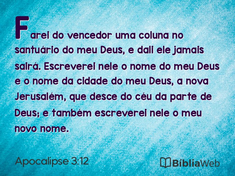 Apocalipse 3:12 em imagem para compartilhar