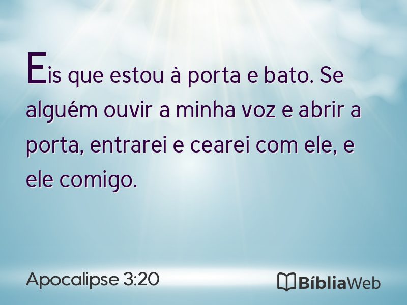 Apocalipse 3:20 em imagem para compartilhar