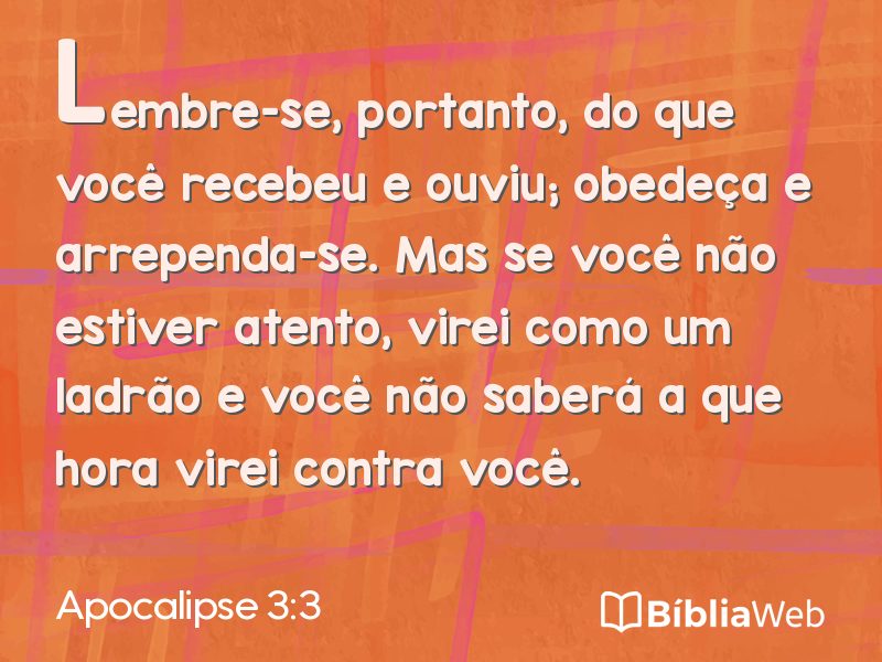 Apocalipse 3:3 em imagem para compartilhar