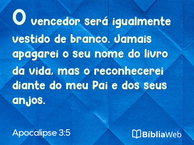 Apocalipse 3:5 em imagem para compartilhar