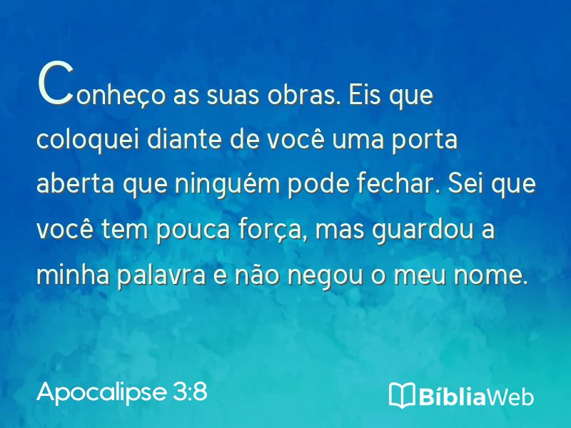 Apocalipse 3:8 em imagem para compartilhar