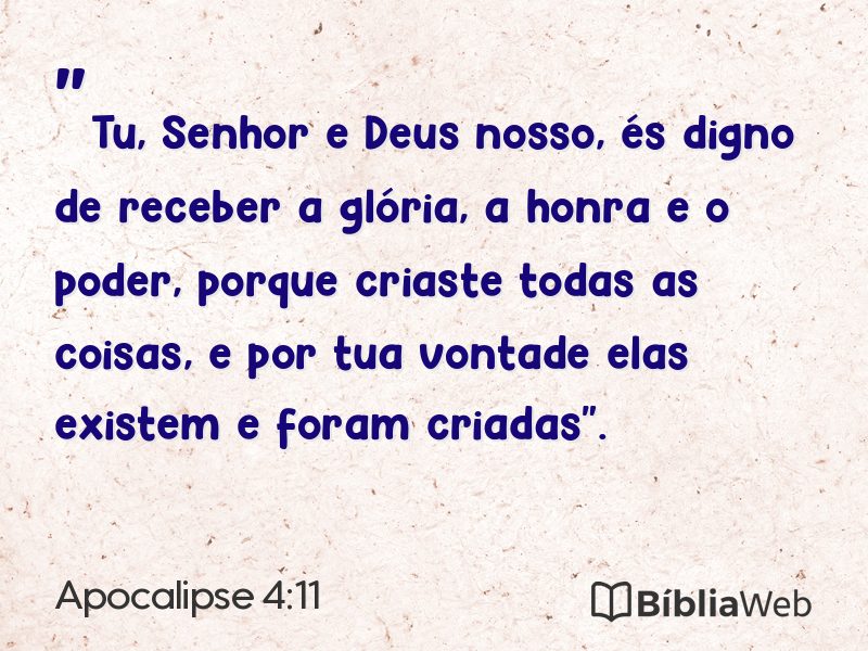Apocalipse 4:11 em imagem para compartilhar