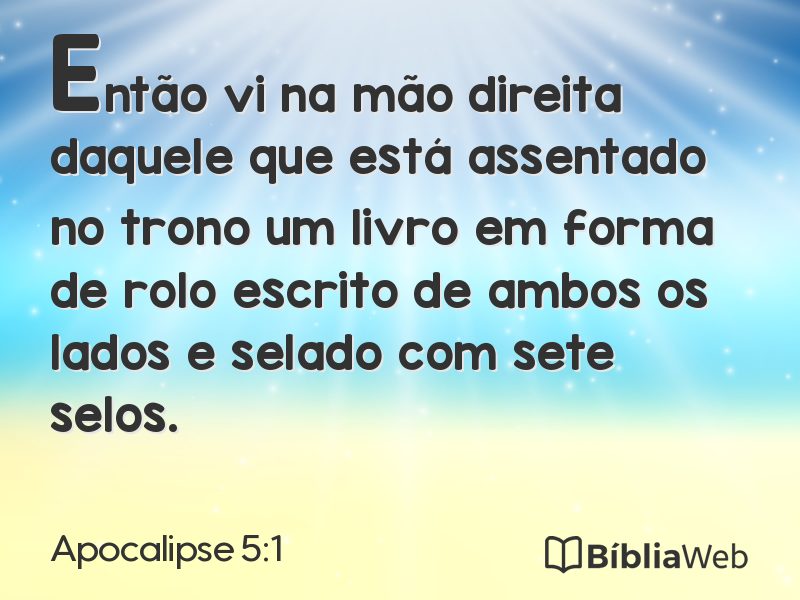 Apocalipse 5:1 em imagem para compartilhar