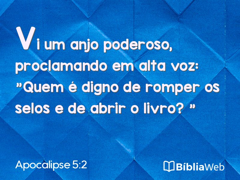 Apocalipse 5:2 em imagem para compartilhar
