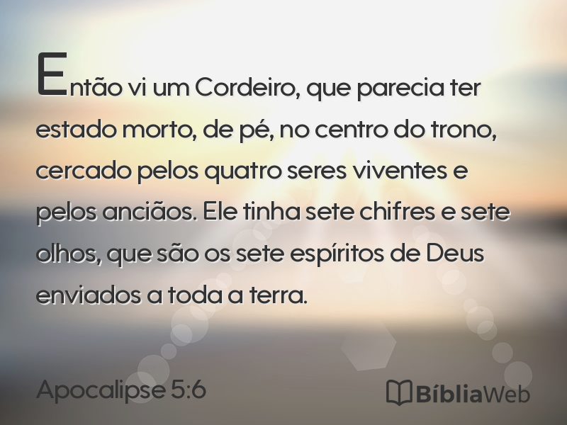 Apocalipse 5:6 em imagem para compartilhar