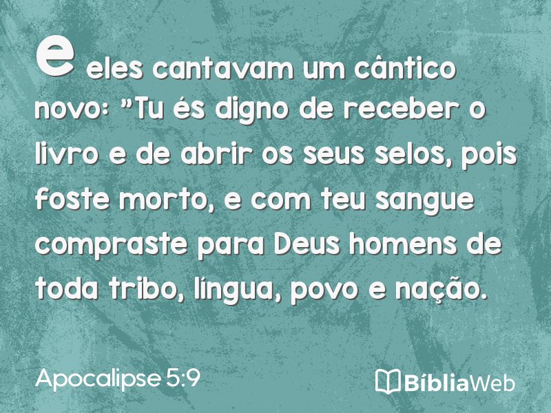 Apocalipse 5:9 em imagem para compartilhar