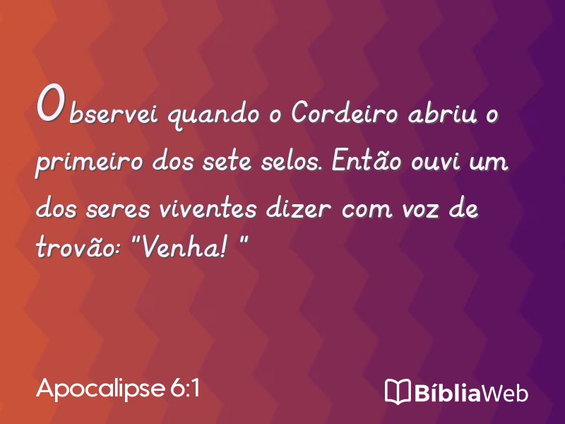 Apocalipse 6:1 em imagem para compartilhar